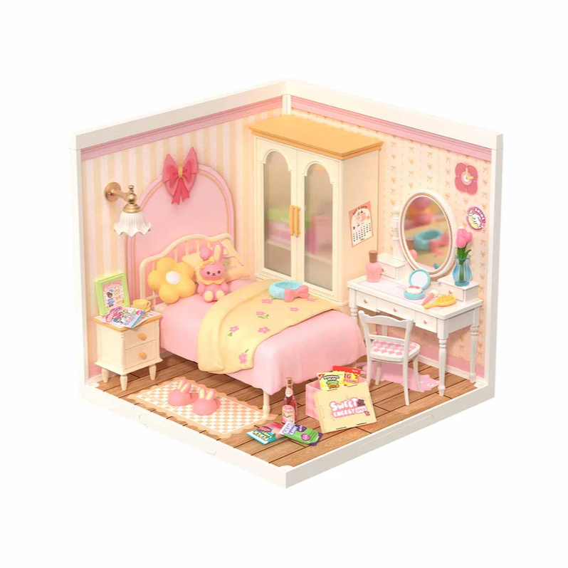 Robotime DIY ชุดตัวต่อไม้ RBT Lovely Pink Bedroom ห้องนอน - Image 2