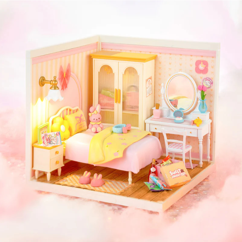 Robotime DIY ชุดตัวต่อไม้ RBT Lovely Pink Bedroom ห้องนอน - Image 3